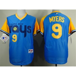 MLB Tampa Bay Rays 9 Wil Myers 1988 Light Blue Men Jersey