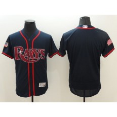 MLB Tampa Bay Rays Blank Navy Blue Fashion Stars & Stripes 2016 Flexbase Independence Day Men Jersey