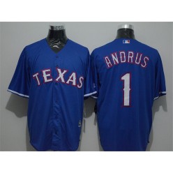 MLB Texas Rangers 1 Elvis Andrus Blue New Cool Base Men Jersey