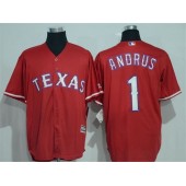 MLB Texas Rangers 1 Elvis Andrus Red New Cool Base Stitched Baseball Men Jersey