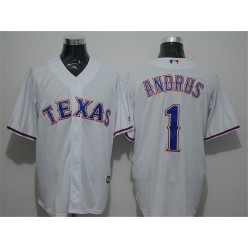 MLB Texas Rangers 1 Elvis Andrus White New Cool Base Stitched Men Jersey