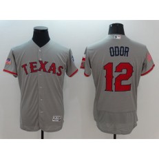 MLB Texas Rangers 12 Rougned Odor Gray Fashion Stars & Stripes 2016 Flexbase Independence Day Men Jersey