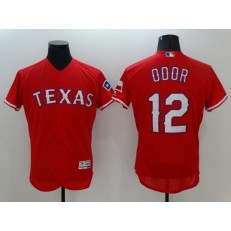 MLB Texas Rangers 12 Rougned Odor Red Flexbase Authentic Collection Stitched Men Jersey