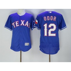 MLB Texas Rangers 12 Rougned Odor Retired Royal Blue Stitched Majestic Flex Base Men Jersey