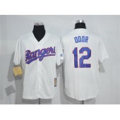 MLB Texas Rangers 12 Rougned Odor White Stitched 1986 Majestic Cool Base Cooperstown Collection Player Men Jersey