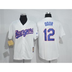 MLB Texas Rangers 12 Rougned Odor White Stitched 1986 Majestic Cool Base Cooperstown Collection Player Men Jersey