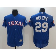 MLB Texas Rangers 29 Adrian Beltre Blue 2017 Spring Training Authentic Flex Base Stitched Men Jersey