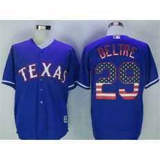 MLB Texas Rangers 29 Adrian Beltre Blue USA Flag Fashion Stitched Baseball Men Jersey