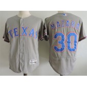 MLB Texas Rangers 30 Gray Road Stitched Majestic Flex Base Men Jersey