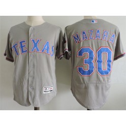 MLB Texas Rangers 30 Gray Road Stitched Majestic Flex Base Men Jersey
