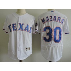 MLB Texas Rangers 30 Nomar Mazara White Home 2016 Flexbase Majestic Baseball Men Jersey