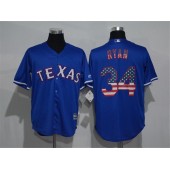 MLB Texas Rangers 34 Nolan Ryan Blue USA Flag Fashion Stitched Baseball Men Jersey