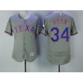 MLB Texas Rangers 34 Nolan Ryan Gray 2016 Flexbase Majestic Baseball Men Jersey