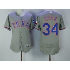 MLB Texas Rangers 34 Nolan Ryan Gray 2016 Flexbase Majestic Baseball Men Jersey