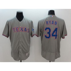 MLB Texas Rangers 34 Nolan Ryan Gray 2016 Flexbase Men Jersey