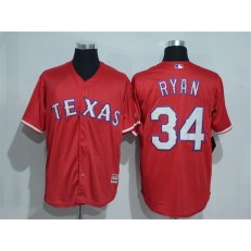 MLB Texas Rangers 34 Nolan Ryan Red New Cool Base Stitched Baseball Men Jersey