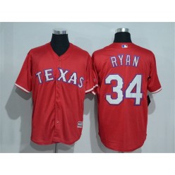 MLB Texas Rangers 34 Nolan Ryan Red New Cool Base Stitched Baseball Men Jersey