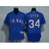 MLB Texas Rangers 34 Nolan Ryan Retired Royal Blue 2016 Flexbase Stitched Baseball Men Jersey