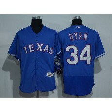 MLB Texas Rangers 34 Nolan Ryan Retired Royal Blue 2016 Flexbase Stitched Baseball Men Jersey