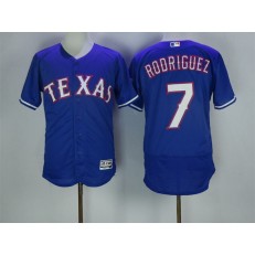 MLB Texas Rangers 7 Ivan Rodriguez Retired Royal Blue Stitched Majestic Flex Base Men Jersey