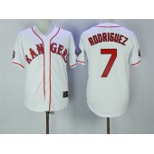 MLB Texas Rangers 7 Ivan Rodriguez White Throwback 1995 All-Star Patch Cooperstown Men Jersey