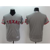 MLB Texas Rangers Blank Gray Fashion Stars & Stripes 2016 Flexbase Independence Day Men Jersey