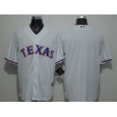 MLB Texas Rangers Blank White Home Stitched Majestic Cool Base Cooperstown Collection Men Jersey