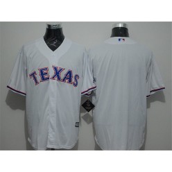 MLB Texas Rangers Blank White Home Stitched Majestic Cool Base Cooperstown Collection Men Jersey