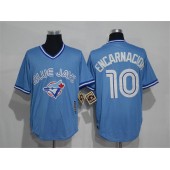 MLB Toronto Blue Jays 10 Edwin Encarnacion Light Blue Pullover Majestic Cool Base Cooperstown Collection Men Jersey
