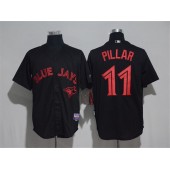 MLB Toronto Blue Jays 11 Kevin Pillar Black Strip Stitched Men Jersey