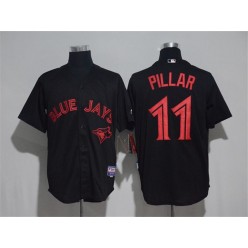 MLB Toronto Blue Jays 11 Kevin Pillar Black Strip Stitched Men Jersey