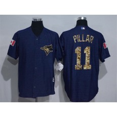 MLB Toronto Blue Jays 11 Kevin Pillar Blue Salute to Service Cool Base Baseball Men Jersey