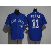 MLB Toronto Blue Jays 11 Kevin Pillar Blue Team Logo Print Cool Base Stitched Baseball Men Jersey