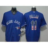 MLB Toronto Blue Jays 11 Kevin Pillar Blue USA Flag Fashion Men Jersey