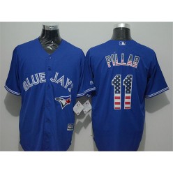 MLB Toronto Blue Jays 11 Kevin Pillar Blue USA Flag Fashion Men Jersey