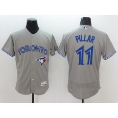 MLB Toronto Blue Jays 11 Kevin Pillar Grey Flexbase Authentic Collection Stitched Baseball Men Jersey