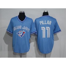 MLB Toronto Blue Jays 11 Kevin Pillar Light Blue Pullover Majestic Cool Base Cooperstown Collection Men Jersey