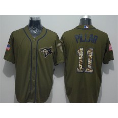 MLB Toronto Blue Jays 11 Kevin Pillar Olive Green Salute To Service Men Jersey