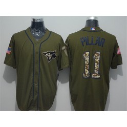 MLB Toronto Blue Jays 11 Kevin Pillar Olive Green Salute To Service Men Jersey