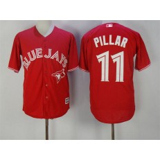 MLB Toronto Blue Jays 11 Kevin Pillar Red New Cool Base 40th Anniversary Men Jersey