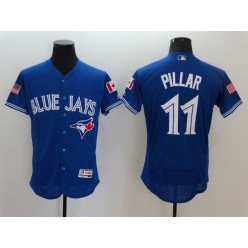 MLB Toronto Blue Jays 11 Kevin Pillar Royal Blue Fashion Stars & Stripes 2016 Flexbase Majestic Men Jersey