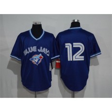 MLB Toronto Blue Jays 12 Roberto Alomar Mesh BP 1993 Royal Blue Throwback Men Jersey