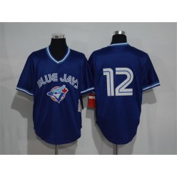 MLB Toronto Blue Jays 12 Roberto Alomar Mesh BP 1993 Royal Blue Throwback Men Jersey