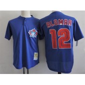 MLB Toronto Blue Jays 12 Roberto Alomar Mitchell & Ness 1997 Royal Blue Cooperstown Mesh Batting Practice Men Jersey