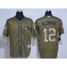 MLB Toronto Blue Jays 12 Roberto Alomar Olive Green Salute To Service Men Jersey