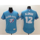 MLB Toronto Blue Jays 12 Roberto Alomar Retired Light Blue 2016 Flexbase Majestic Baseball Men Jersey