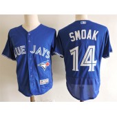 MLB Toronto Blue Jays 14 Justin Smoak Blue Retired Player 2015 Flex Base Men Jersey