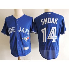 MLB Toronto Blue Jays 14 Justin Smoak Blue Retired Player 2015 Flex Base Men Jersey