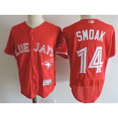 MLB Toronto Blue Jays 14 Justin Smoak Gray Retired Player 2015 Flex Base Men Jersey