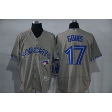 MLB Toronto Blue Jays 17 Ryan Goins Gray Road 2016 Flexbase Majestic Baseball Men Jersey